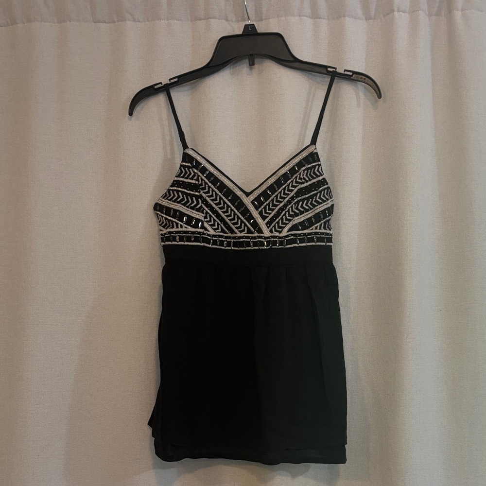 Hollister Black and Silver Embellished Camisole